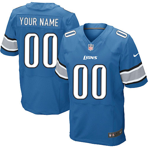 Men's Elite Nike Jersey Light Blue Home - Customized NFL Detroit Lions